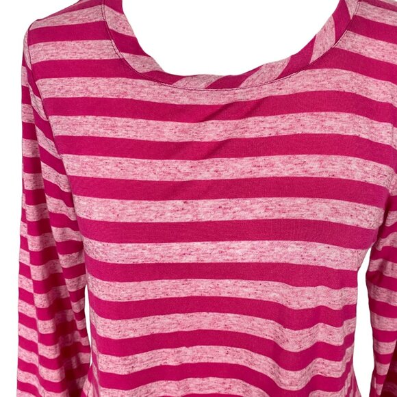 LORI GOLDSTEIN Tunic 3/4 Sleeve Pocket Sz S Pink Stripped Lagenlook 55-12 - Picture 3 of 9